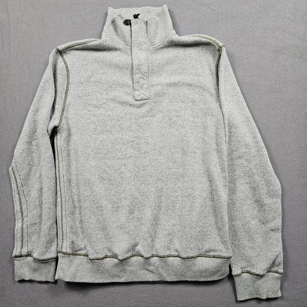 Surfside Supply Sweater Size Medium Turtle Neck 1/4 Zip Gray